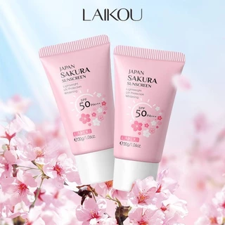 Loção Protetora Solar Facial 30g * 2pcs Fps 50 PA + + 【 LAIKOU Japão Sakura Sunblock 】 UV Proteção Refrescante Leve