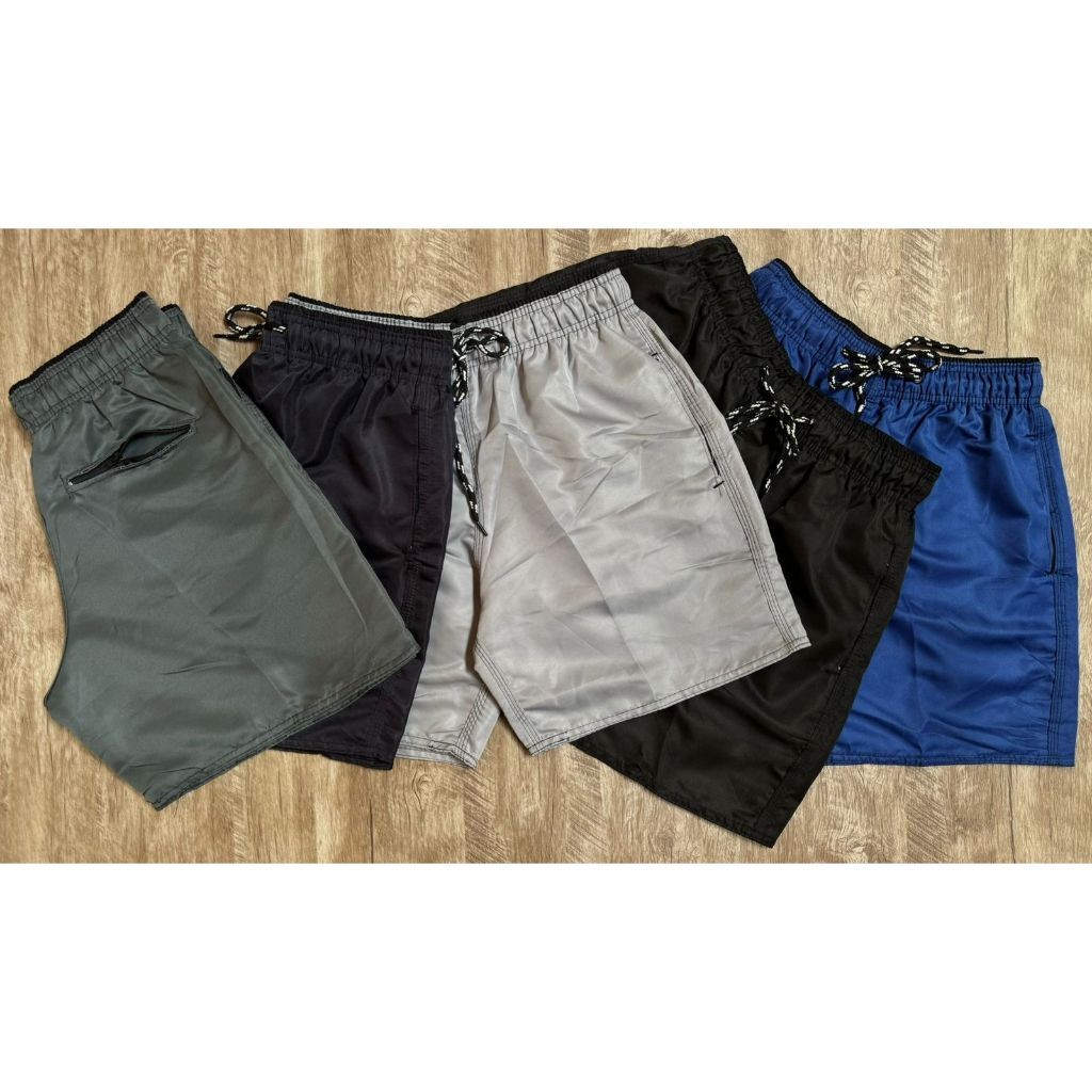 KIT5 Short tactel masculino Com Ziper academia | Shopee Brasil