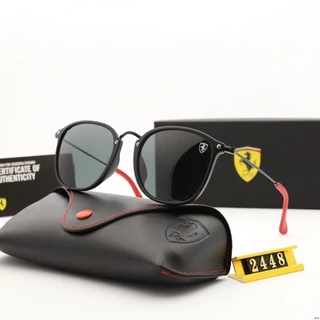 Ferrari Ray-Ban óculos de sol clássicos dos homens, design de marca de vidro, proteção UV400,