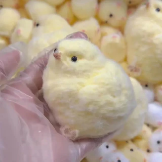 Kawaii Handmade Squishy Plush Simulação Amarelo Frango Espremer Beliscar Brinquedos Silicone Hen Chicks Adulto Crianças Presente de Aniversário Brinquedo