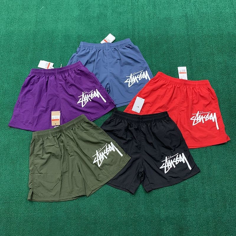 Stussy Joint Quick-Drying Shorts Tecido Cinco Pontos Não Joelho Calção Esportivo Americano à prova d'água Estilo Homem Mulher
