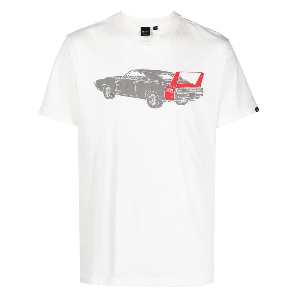 Deus Casual Solto Puro Algodão Puro Impresso Camiseta Masculina DMF231002Cvintagewhite 0822