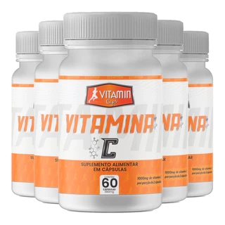 Kit 5x Vitamina C 580mg Promel 60 Cápsulas