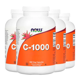 Kit 4x Vitamina C-1000+Bioflavonoids Now Foods 500Cap Importado /Made in Usa