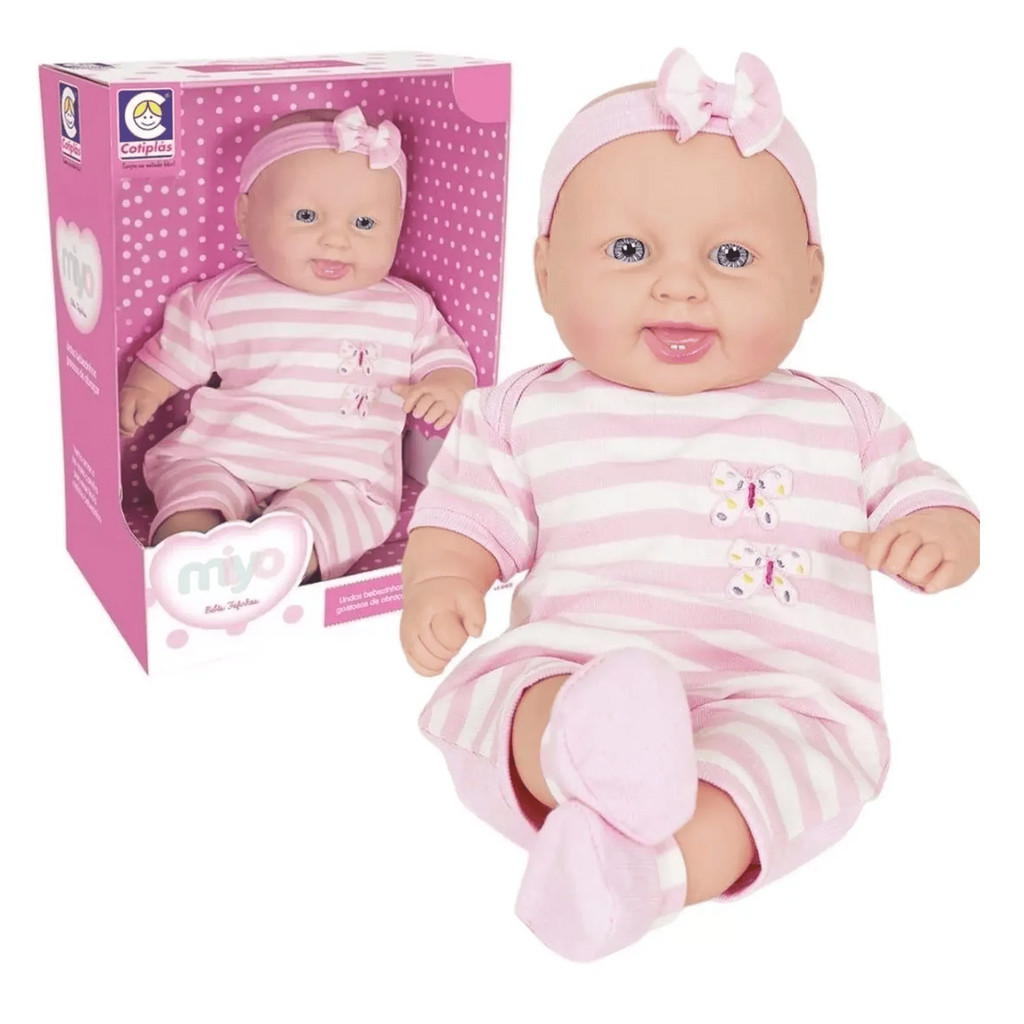 Boneca De Vinil Bebês Fofinhos Menina menino Miyo Cotiplas