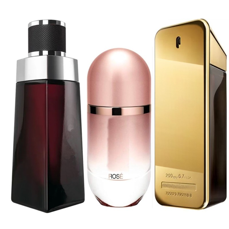 Kit 3 PERFUMES IMPORTADO MASCULINO E FEMININO DE QUALIDADE ESSENCIA CONCENTRADA GRIFE LUXO