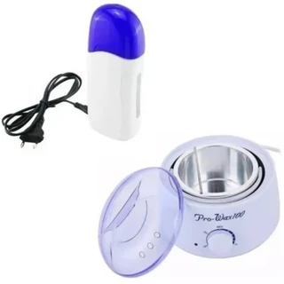 Kit Aquecedor Panela De Cera Depilação 400g + Rolo Depilatorio
