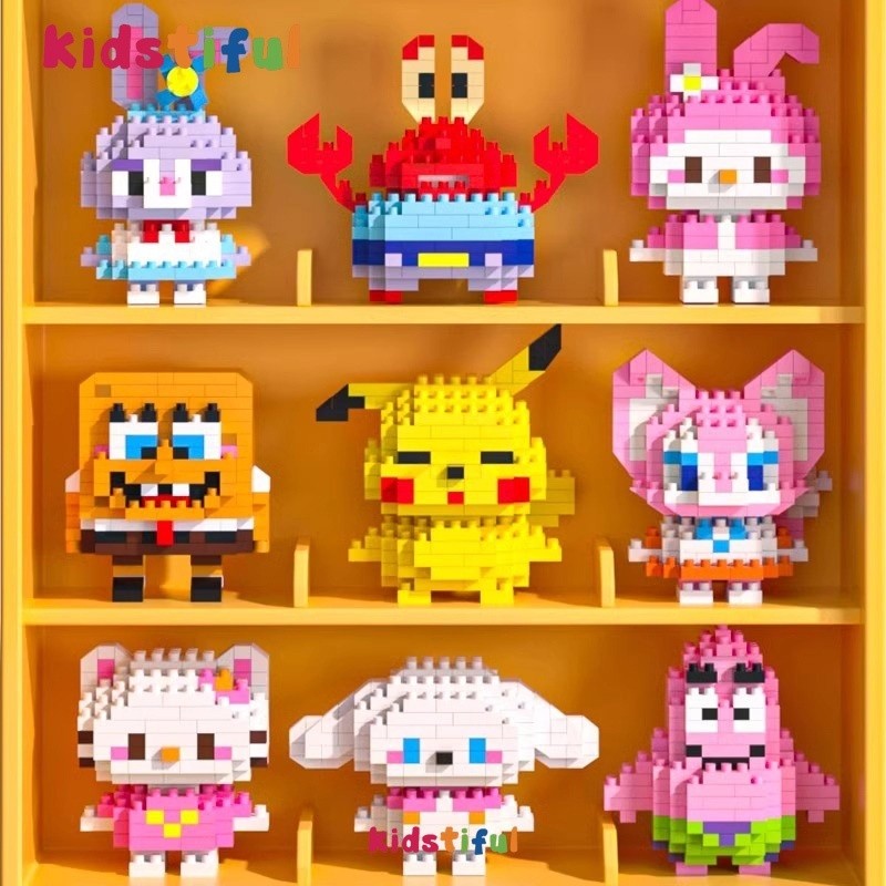 Bonito Mini Bloco De Construção Montado Pequenos Tijolos Sanrio Disney Partículas Brinquedos Para Crianças Presentes Ani