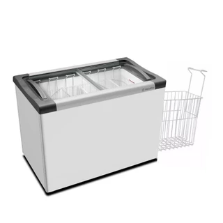 Kit - Freezer Horizontal Tampa de Vidro 231/292 Litros Nf30 - Metalfrio 127v + 6 Cestos Nextgen Branco em Oferta na Shopee