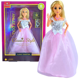 Boneca Princesa Fashion Anlily Vestido Festa Acessórios - Castela