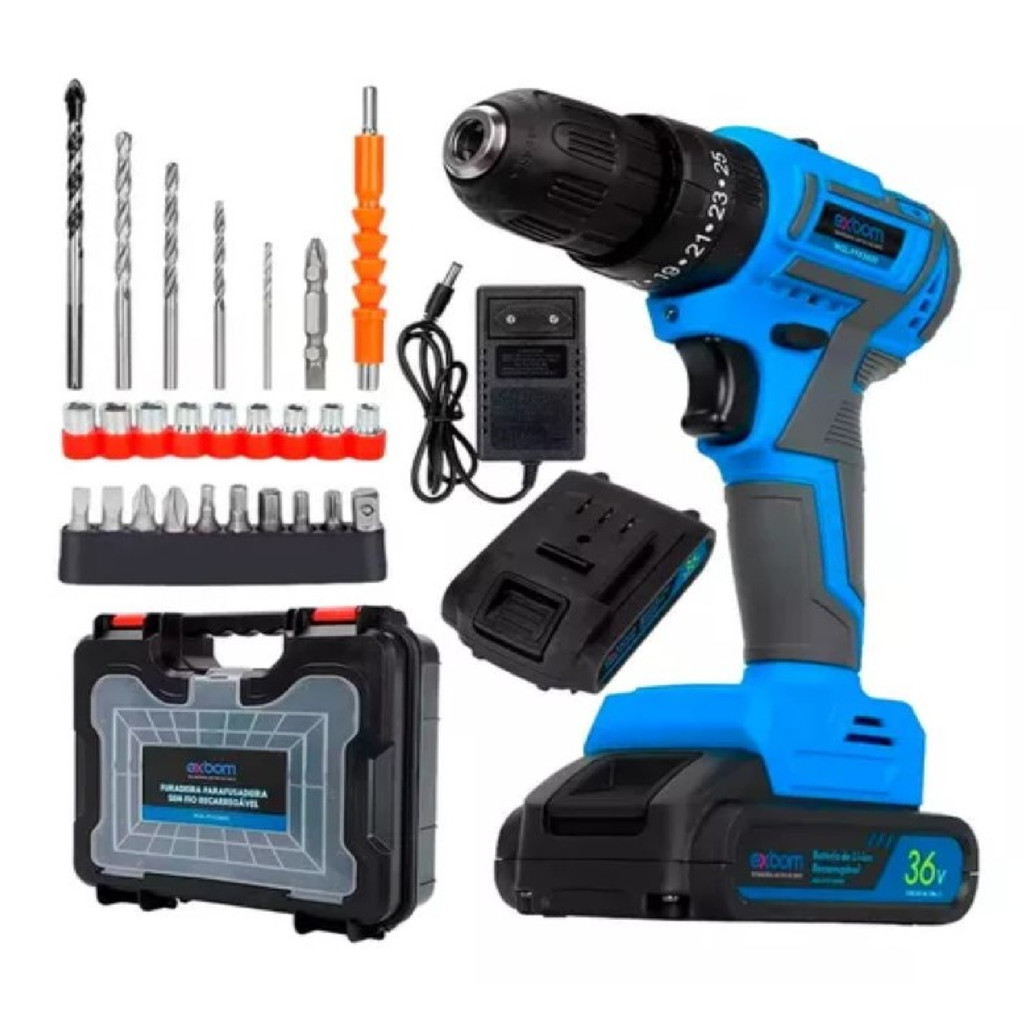 KIT FURADEIRA E PARAFUSADEIRA SEM FIO MQL-PFX5600 | Shopee Brasil
