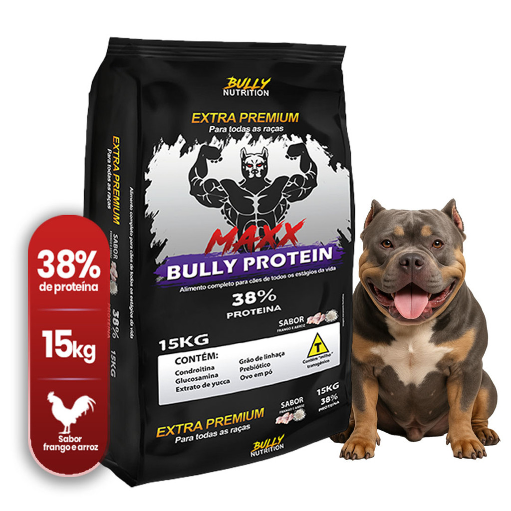 Ração Alimentar Para Cachorros Maxx Protein Extra Premium 15Kg Pitbull ...