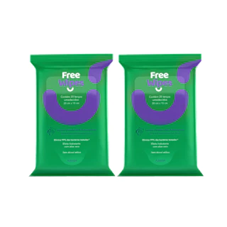 Kit 02 Pacotes de Lenços Umedecidos 20 lenços cada Free Wipes em Oferta na Shopee