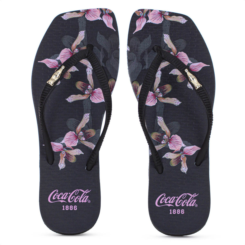 Chinelo Coca Cola Donegal Preto e Rosa - Feminino | Shopee Brasil