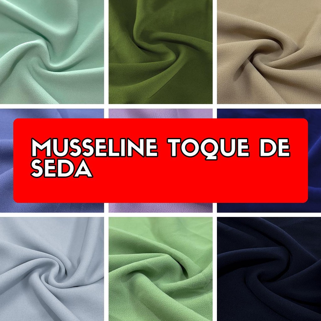7 Metros Tecido Musseline Toque de Seda (7m x 1.50m) | Shopee Brasil