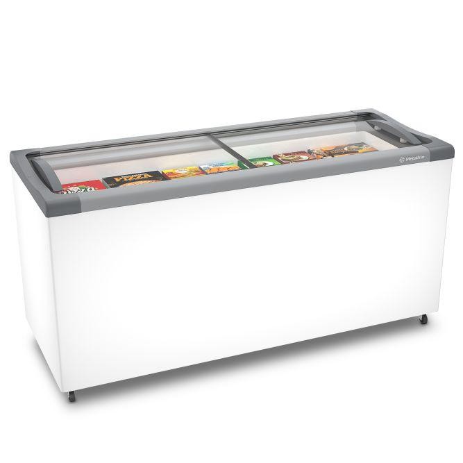 Freezer Horizontal Congelados Tampa Vidro 405/505L NF55 Meta