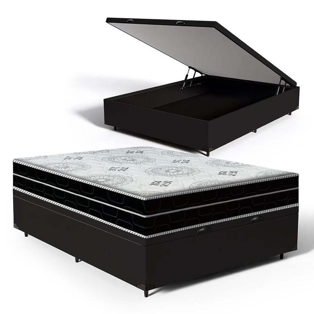Cama Box Baú com Colchão de Espuma D45 Pillow In Anjos OrtoConfort Casal 138cm