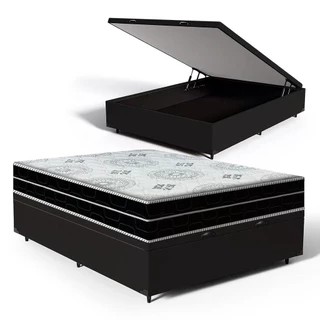 Cama Box Baú com Colchão de Espuma D45 Pillow In Anjos OrtoConfort Casal 138cm