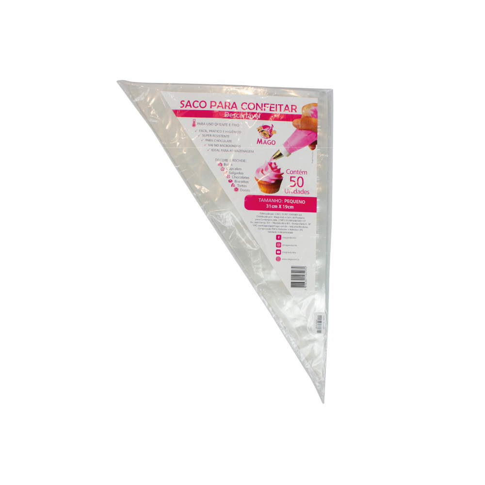 Saco Manga De Confeitar Descartável Mago Com 50 Unidades