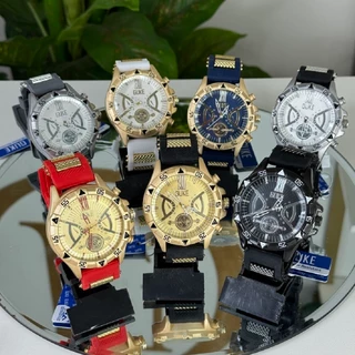 Kit 5 Relogios Masculinos Pulseira Em Silicone Prova Dagua Guke Pallyjane RX Social Sport