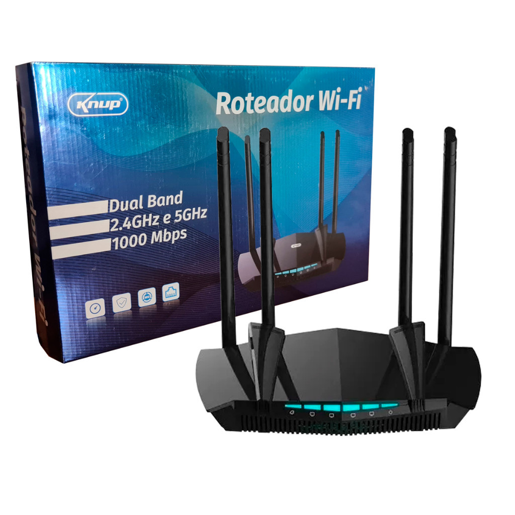 Roteador Wi-fi Knup Kp-rw400 2.4ghz / 5.0ghz 10/1000mbps