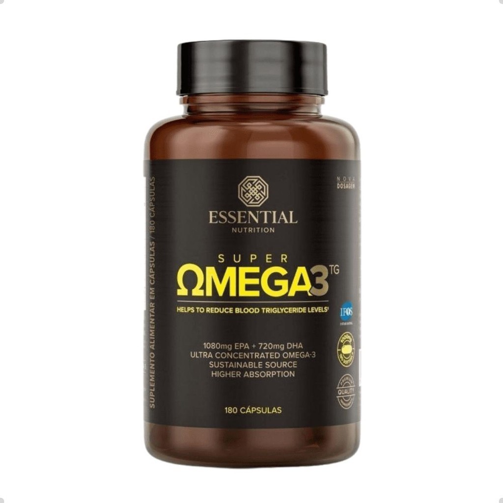 Super Ômega 3 Tg 1000mg 180 Cápsulas Essential Nutrition Shopee Brasil