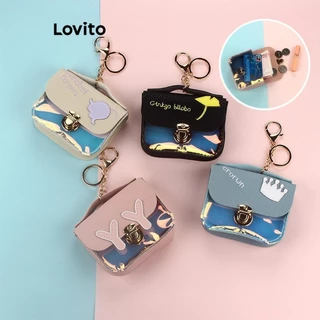 Lovito Carteiras com três dobras casuais, simples, elegantes e convenientes para mulheres LFA42444