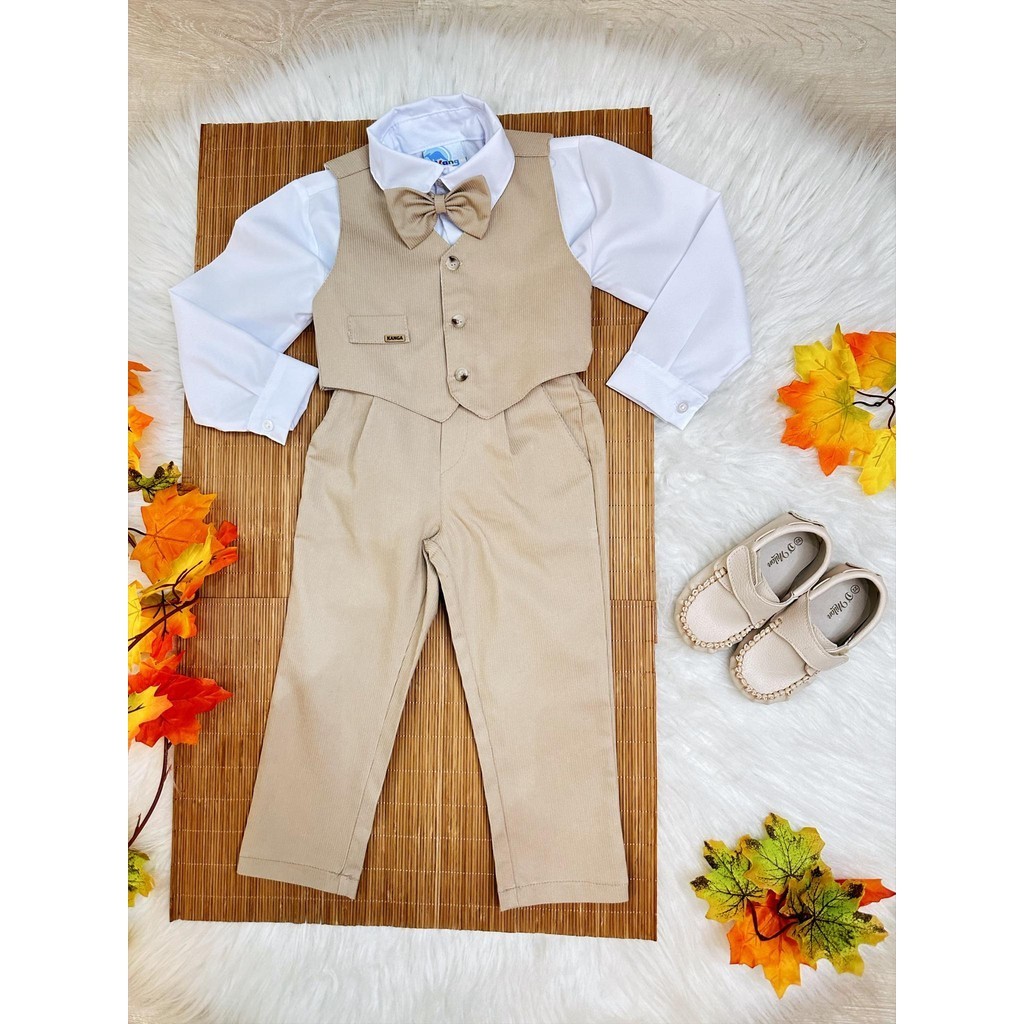 Camisa Branca CalÃ§a Caqui Infantil Casamento Calca Caqui Infantil