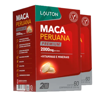 Kit 2x Maca Peruana 2000mg Lauton Vitiminas e Minerais 60 Comp