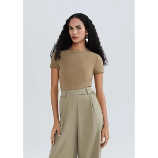 Blusa Feminina Manga Curta Slim Em Ribana Hering