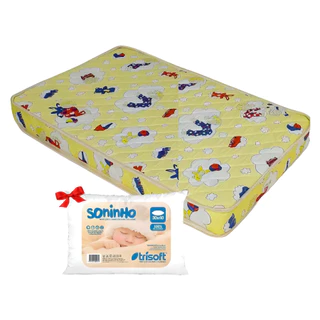Colchão Berço Babyluck Chiqueirinho Cercadinho Dobrável 60x90x10cm + Soninho