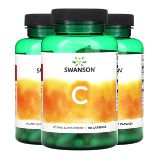 Kit 3x Vitamina C 1000mg Rosa Mosqueta Swanson 90Caps Importado /Made in Usa