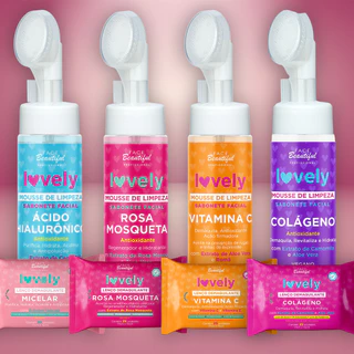 Kit Hidratação Facial Lovely - Mousse Facial + Lenço Demaquilante