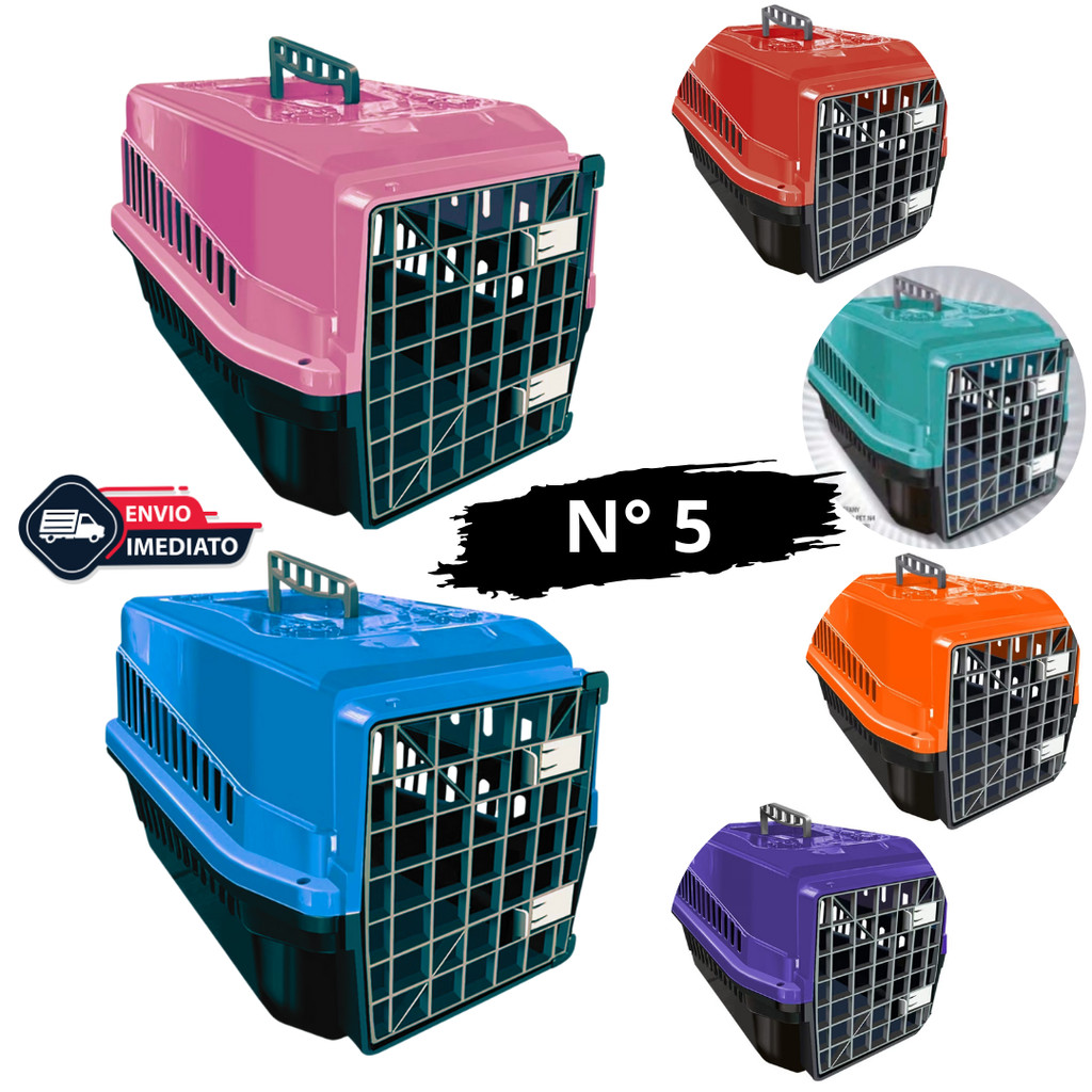 Caixa de Transporte Nº5 p/ Pet Gatos Coelho Cão Aves 25 Kg