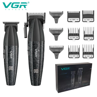 Máquina De Cortar Cabelo VGR Profissional Barbeiro Ajustável Recarregável 9000 RPM Aparador Para Homens V-640