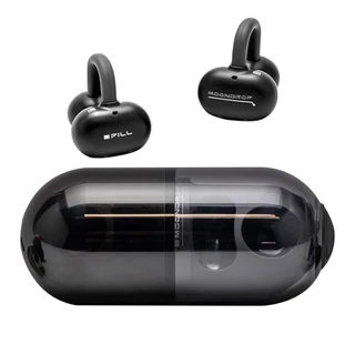 Fone de Ouvido Moondrop Pill Preto Bluetooth 6.0 Ear-Clip ANC AI, Driver 13mm, Auto EQ, IPX4, 8+20h