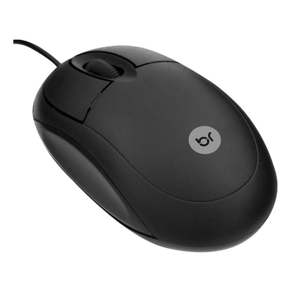 Mouse Standard Optico Scroll Bright C/ Fio Usb - Preto | Shopee Brasil