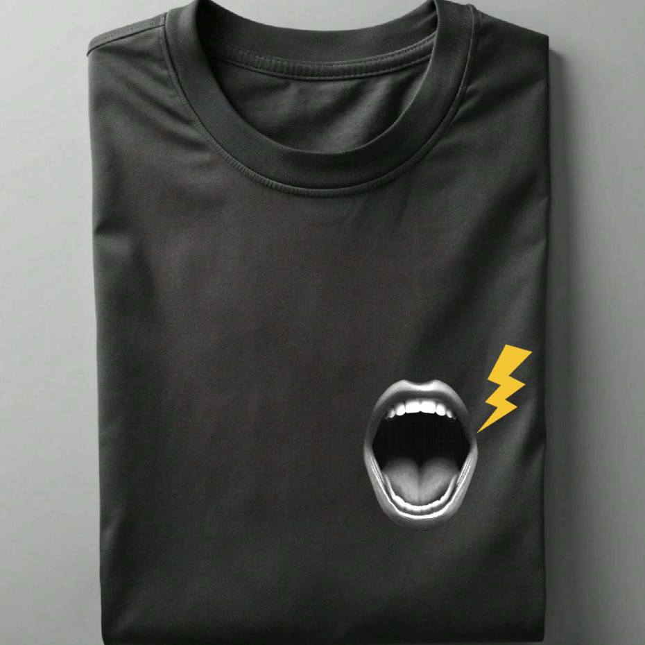 Camiseta Masculina Basica 100% Algodão Boca Raio Pop Art Versatil Dia a Dia HUGO JOBS