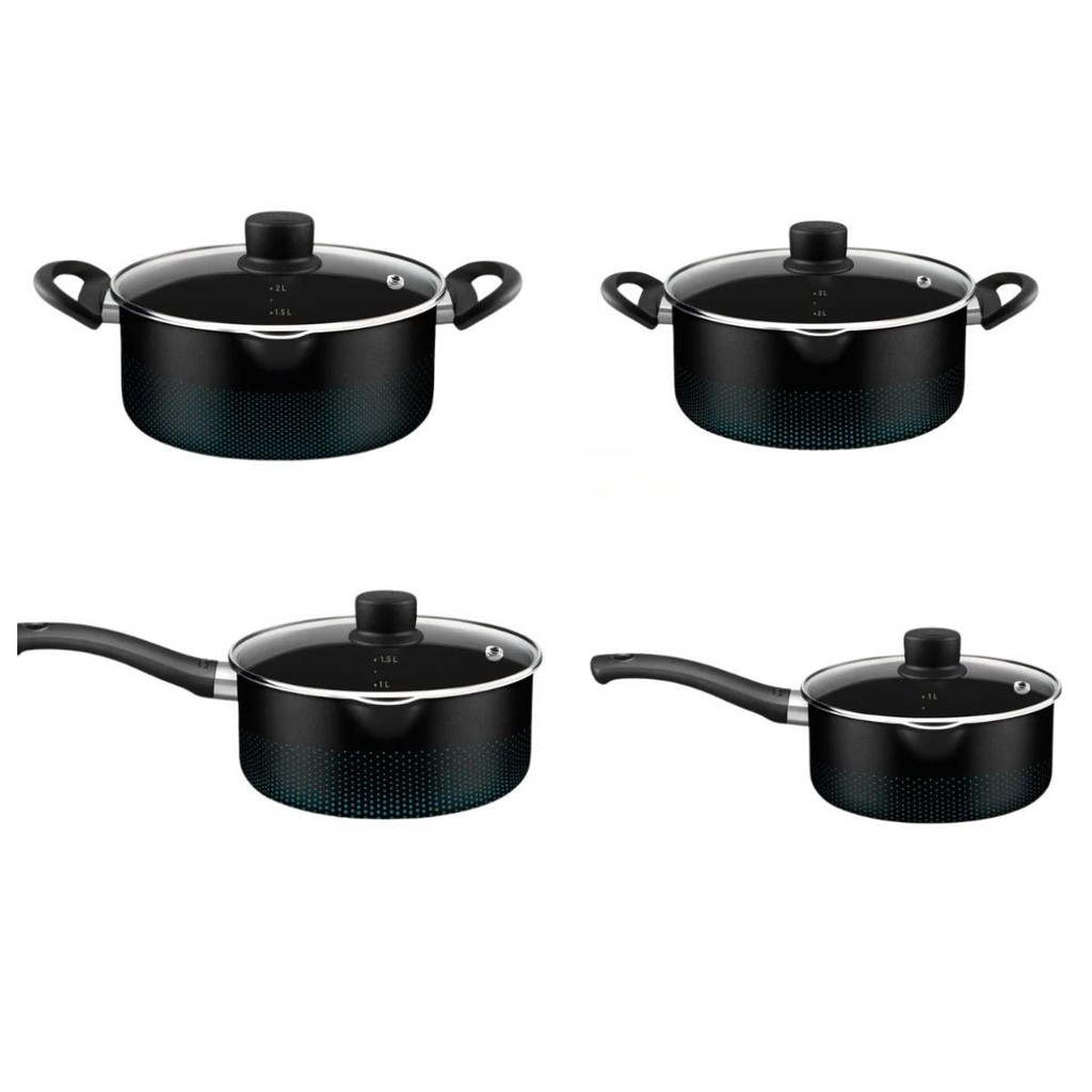 Jogo de Panelas 4 Pecas Smart Preto Rochedo