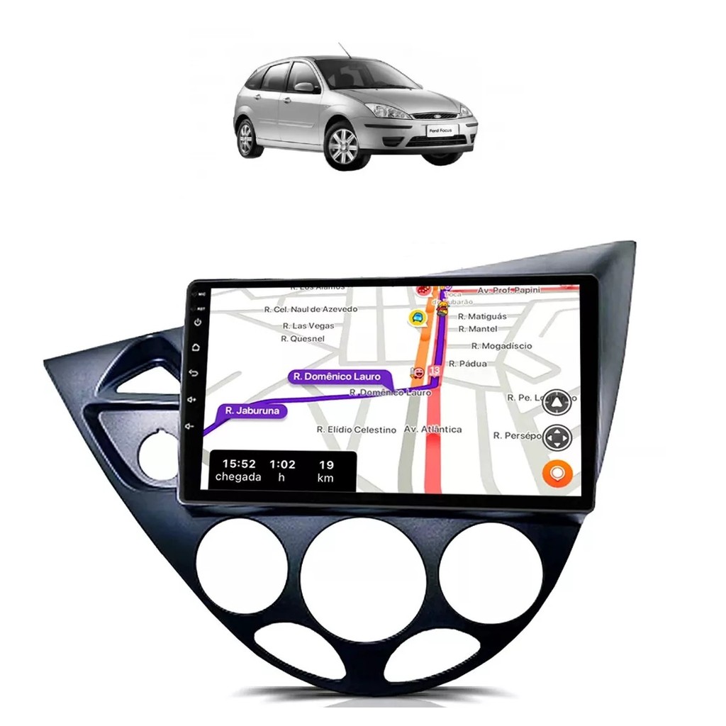 Kit Multimidia Focus 2001 / 2008 9 Pol Carplay AndroidAuto BT USB FM - Roadstar 7009BR