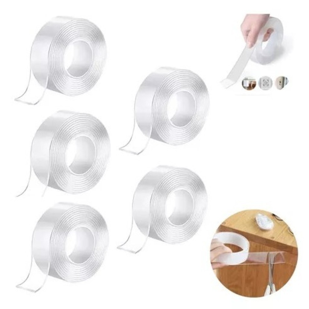 KIT 5/10/12PCS Fita Dupla Face 3M Extra Forte Transparente NanoGel ...