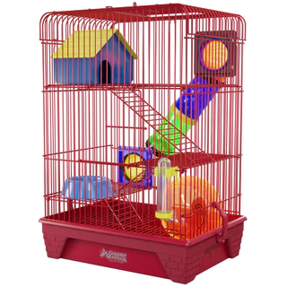 Gaiola Hamster Alta 3 Andares Colorida Completa com Tubos