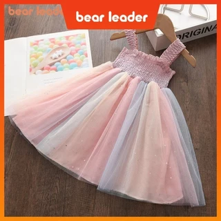 Líder Do Urso Vestido De Menina Princesa Colorido Infantil Traje Doce 3-7 Anos