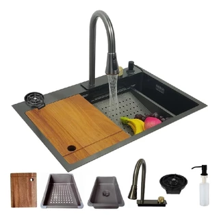 Cuba Preta Gourmet Cascata Cozinha Premium Torneira Completa em Oferta na Shopee