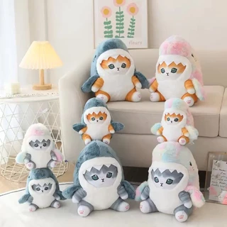 SYM Brinquedos De Pelúcia De Gato Tubarão Fofo Infantil PP Algodão Frito De Camarão Abraço Boneca