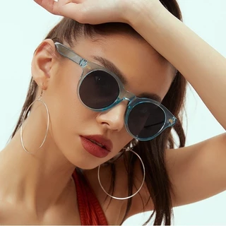 Óculos De Sol Clássicos Vintage Mulher Redonda Retro Estilo Feminino Moldura Pequena