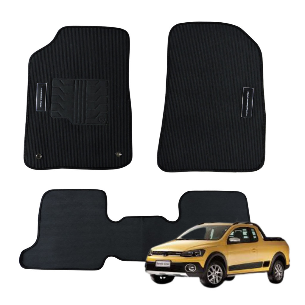 Jogo Tapete Saveiro Cross Todos Carro Borracha 13 3 PEÇAS