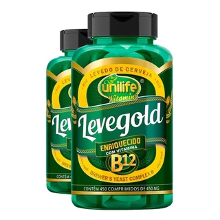 Kit 2x Levegold + Vitamina B12 450mg Unilife 450 Cápsulas/Made in Usa