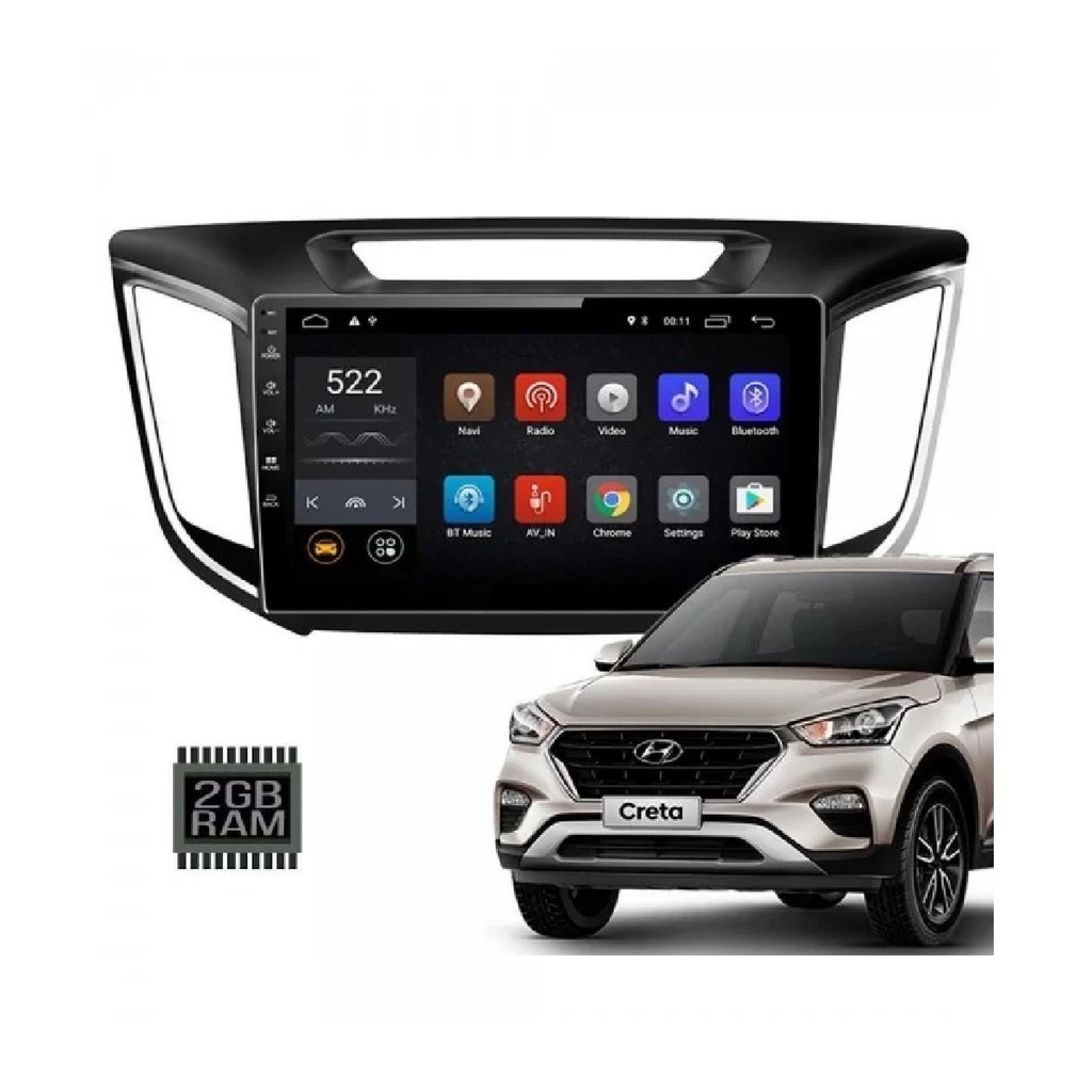 Central Multimidia Hyundai Creta 2017 a 2020 9'' Android 9.0 USB / WI ...