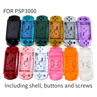 Psp3000 Host Full Set Case PSP 3.000 Estojo de reposição com botões e parafusos transparentes